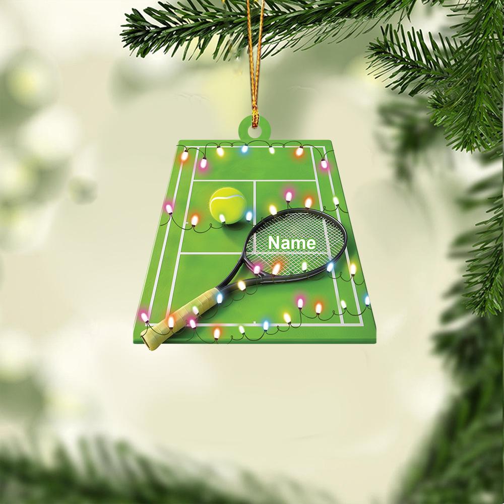 Personalized Tennis Court 2D FLAT Christmas Ornament, Tennis Car Ornament, Gifts For Christmas, Xmas Decor, Sport Lover Gift HAOR0611