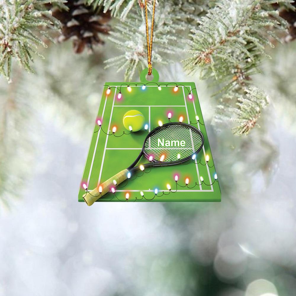 Personalized Tennis Court 2D FLAT Christmas Ornament, Tennis Car Ornament, Gifts For Christmas, Xmas Decor, Sport Lover Gift HAOR0611