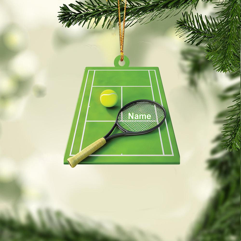 Personalized Tennis Court 2D FLAT Christmas Ornament, Tennis Car Ornament, Gifts For Christmas, Xmas Decor, Sport Lover Gift HAOR0611