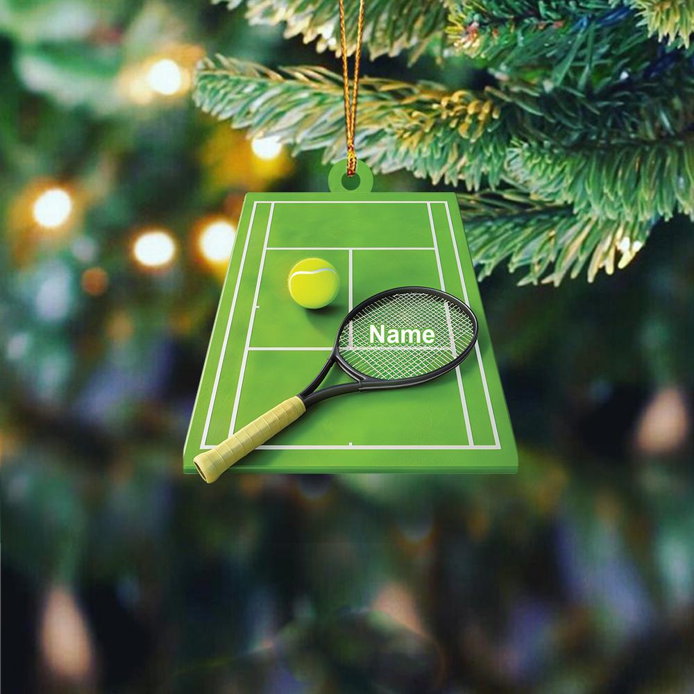 Personalized Tennis Court 2D FLAT Christmas Ornament, Tennis Car Ornament, Gifts For Christmas, Xmas Decor, Sport Lover Gift HAOR0611