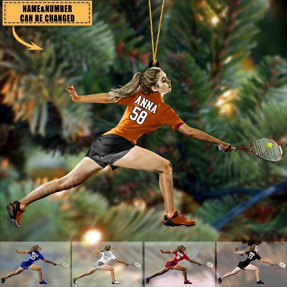 Personalized Tennis Girl Player Acrylic Ornament, Tennis Player Ornament, Tennis Woman Player, Tennis Keepsake, Gift For Daughter Wife Girl ORH1710N