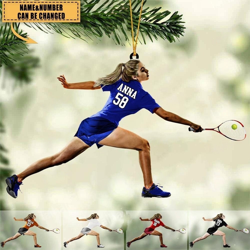 Personalized Tennis Girl Player Acrylic Ornament, Tennis Player Ornament, Tennis Woman Player, Tennis Keepsake, Gift For Daughter Wife Girl ORH1710N