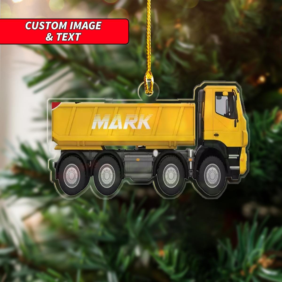 Personalized Tipper Dump Truck Christmas Ornament, Truck Christmas Ornament, Custom Name Acrylic Ornament, Christmas Ornament ORNO5