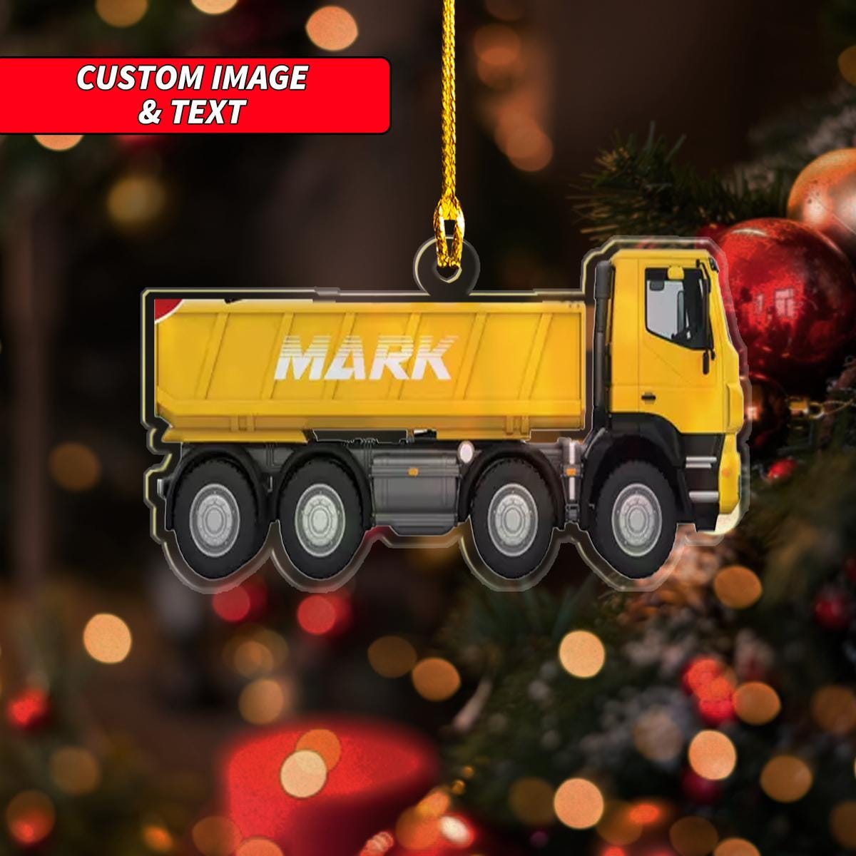 Personalized Tipper Dump Truck Christmas Ornament, Truck Christmas Ornament, Custom Name Acrylic Ornament, Christmas Ornament ORNO5