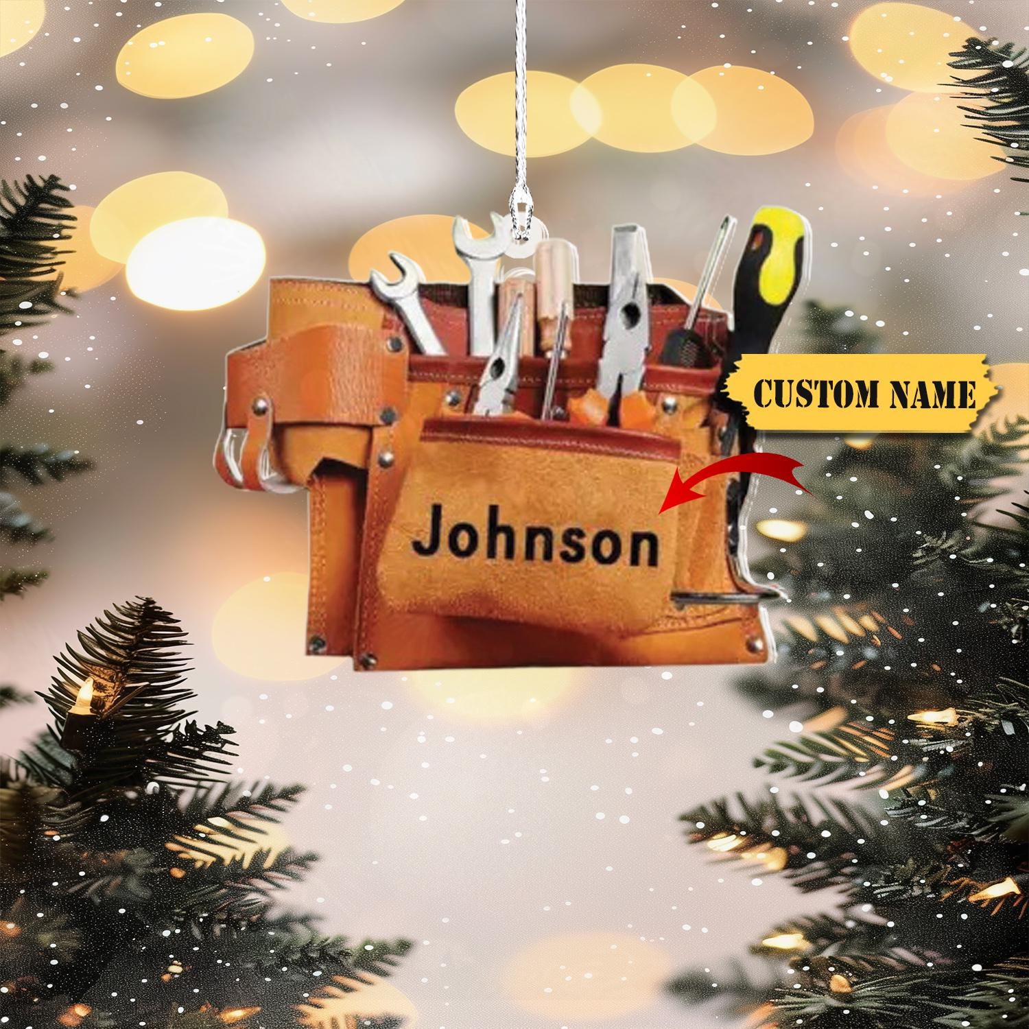 Personalized Tools Belt Bag Ornament, Handyman Christmas Ornament, Christmas Gift For Engineer, Xmas Tree Decor HAOR0711