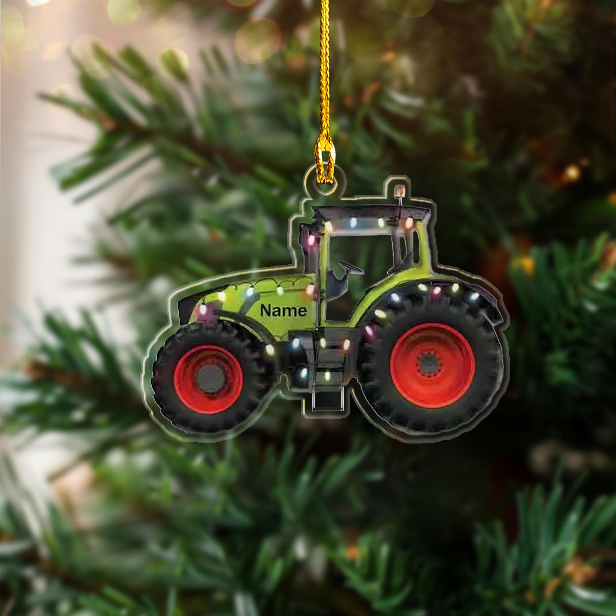 Personalized Tractor Car 2D Flat Ornament, Custom Name Tractor, Personalized Christmas Ornament, Tractor Christmas Ornament, Farmer Ornament ORNO5
