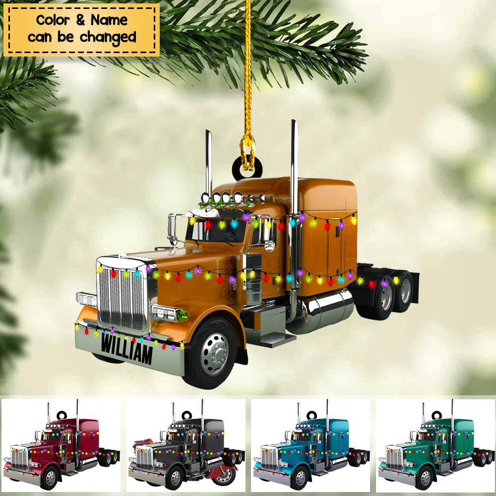 Personalized Truck Christmas Ornament, Custom Truck Christmas Acrylic Ornament, Christmas Gift For Truck Driver, Gift For Trucker Ornament ORH1710N