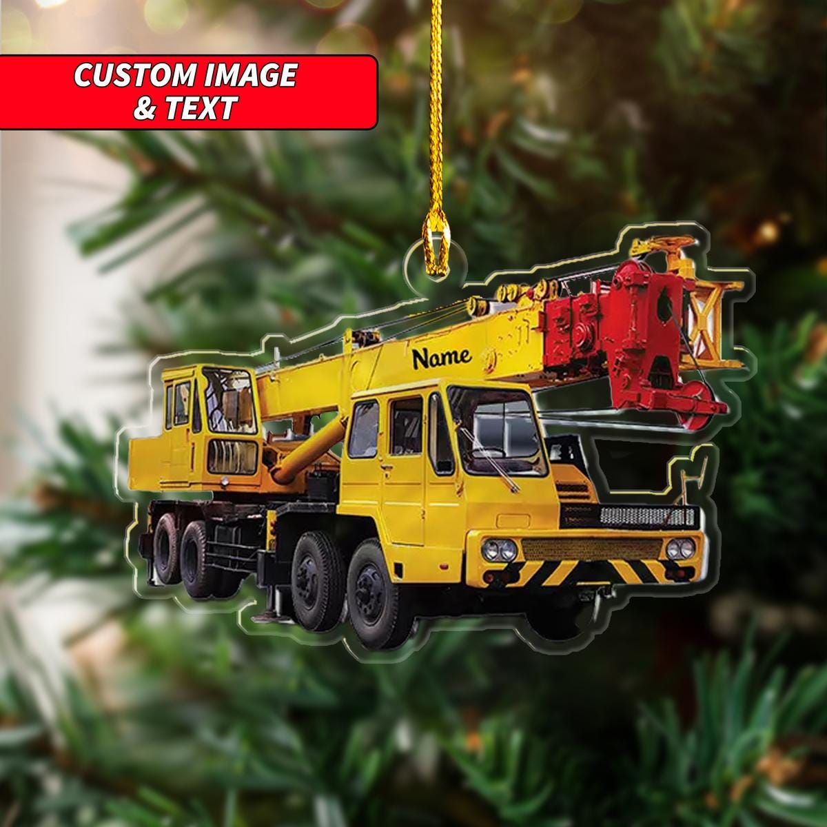 Personalized Truck Crane Christmas Ornament, Truck Crane Christmas Ornament, Custom Name Acrylic Ornament, Christmas Ornament ORNO5