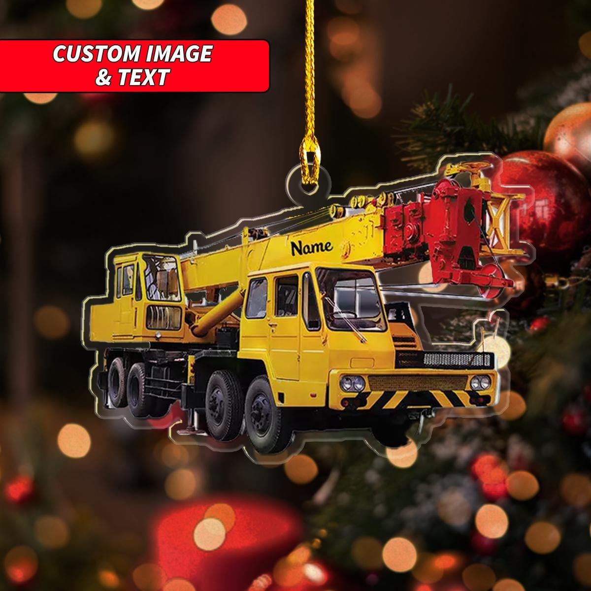 Personalized Truck Crane Christmas Ornament, Truck Crane Christmas Ornament, Custom Name Acrylic Ornament, Christmas Ornament ORNO5