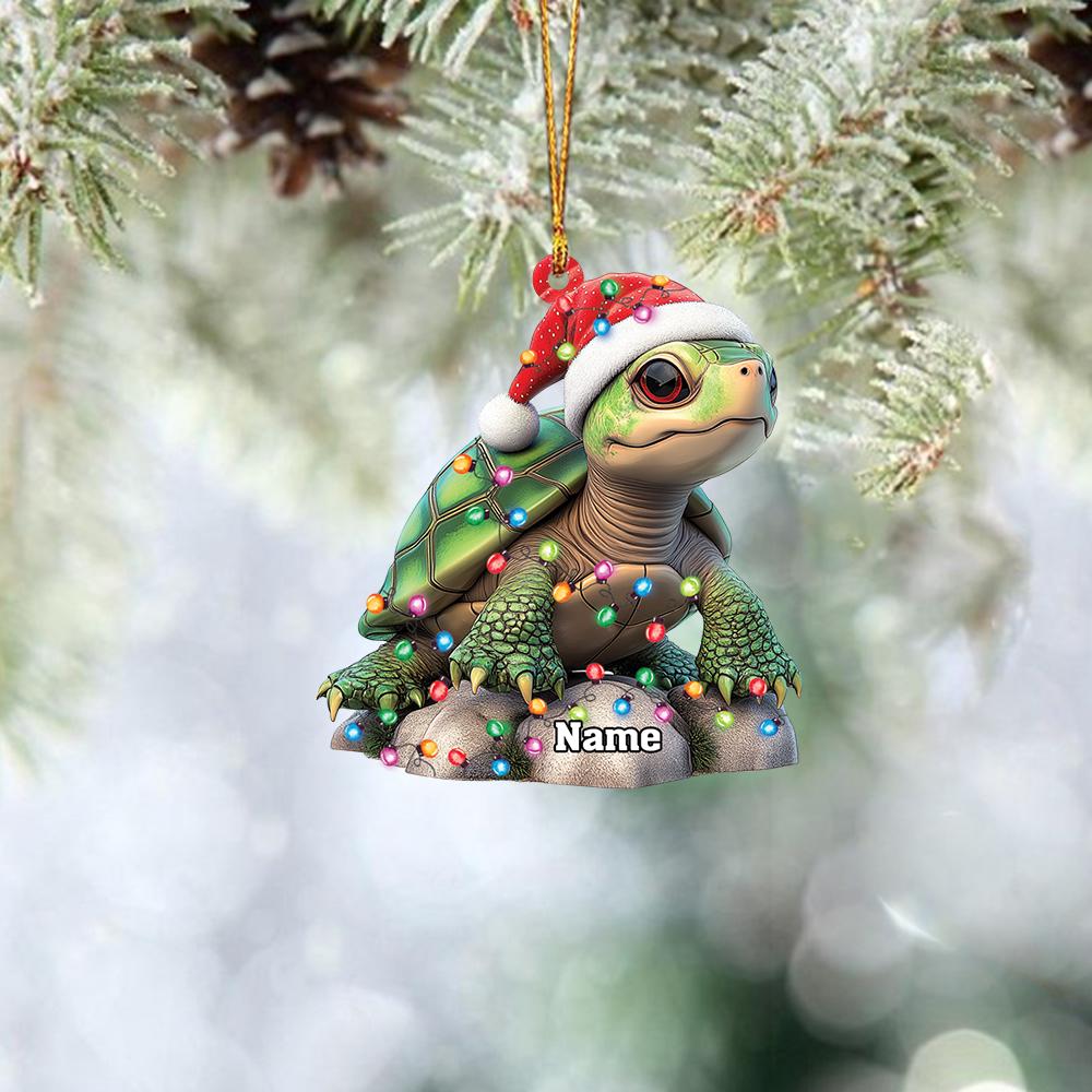 Personalized Turtle Ornament, Sea Turtle Christmas Ornament, Turtle Lovers Ornament Gift, Turtle Ornament Holiday Xmas Gift HAOR0611
