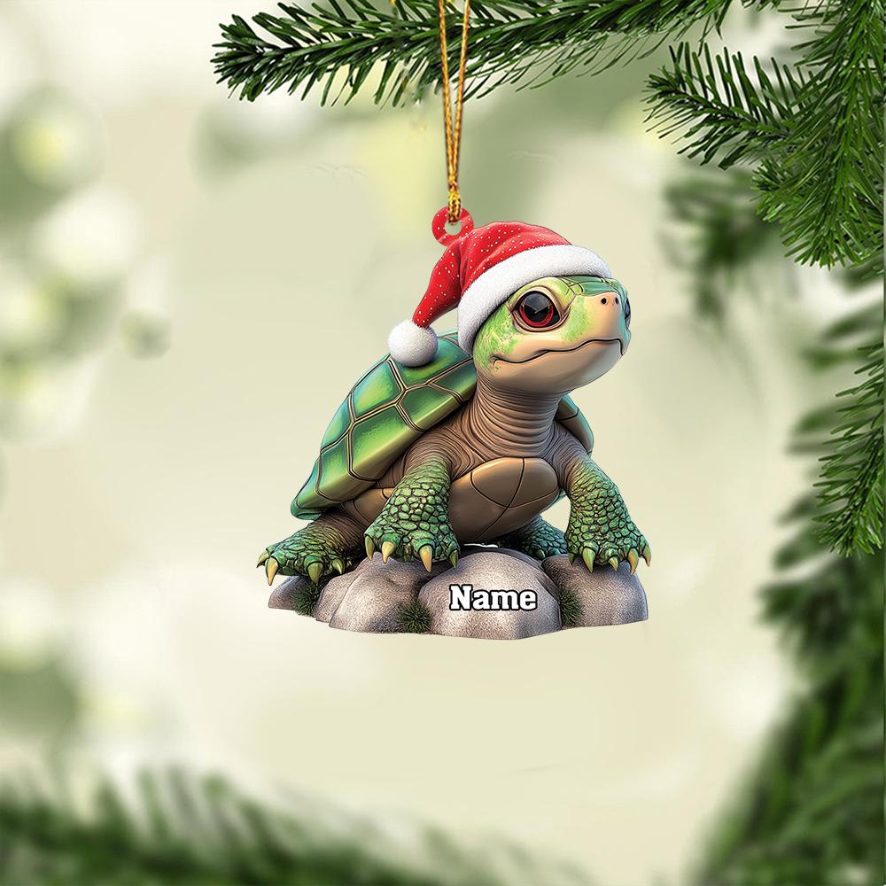 Personalized Turtle Ornament, Sea Turtle Christmas Ornament, Turtle Lovers Ornament Gift, Turtle Ornament Holiday Xmas Gift HAOR0611