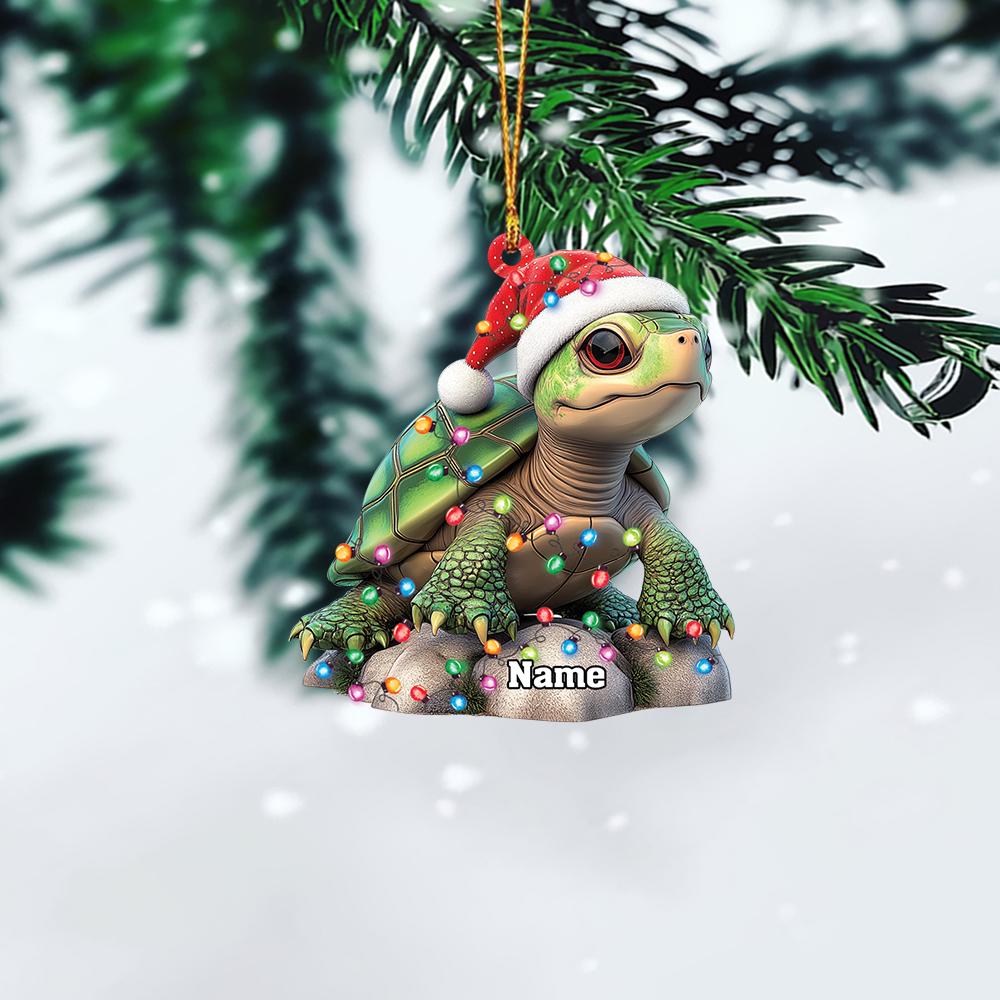 Personalized Turtle Ornament, Sea Turtle Christmas Ornament, Turtle Lovers Ornament Gift, Turtle Ornament Holiday Xmas Gift HAOR0611