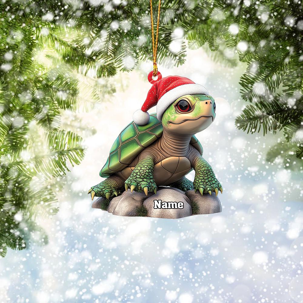 Personalized Turtle Ornament, Sea Turtle Christmas Ornament, Turtle Lovers Ornament Gift, Turtle Ornament Holiday Xmas Gift HAOR0611