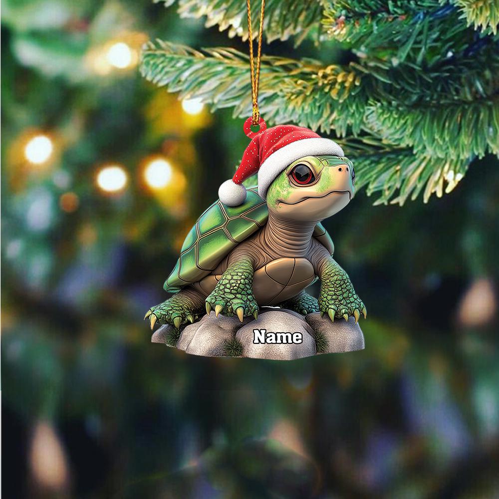 Personalized Turtle Ornament, Sea Turtle Christmas Ornament, Turtle Lovers Ornament Gift, Turtle Ornament Holiday Xmas Gift HAOR0611