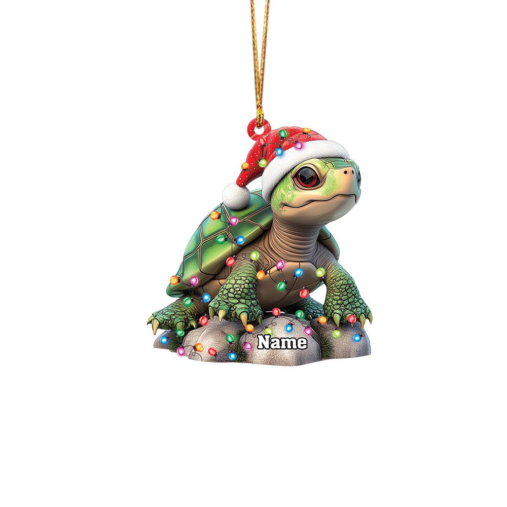 Personalized Turtle Ornament, Sea Turtle Christmas Ornament, Turtle Lovers Ornament Gift, Turtle Ornament Holiday Xmas Gift HAOR0611