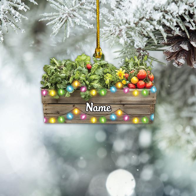Personalized Vegetables Box Christmas Ornament, Fruits Box Christmas Ornament, Farmer Ornament, Vegetarian Ornament Veggie Gift HAOR0611
