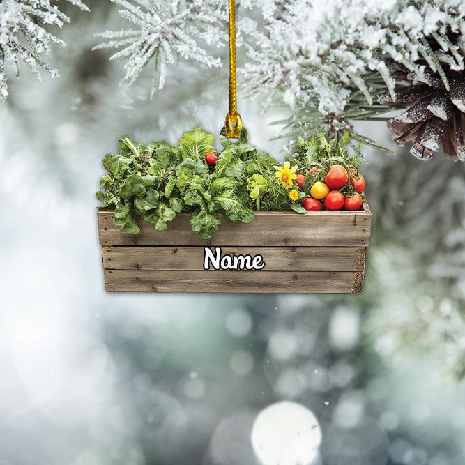 Personalized Vegetables Box Christmas Ornament, Fruits Box Christmas Ornament, Farmer Ornament, Vegetarian Ornament Veggie Gift HAOR0611