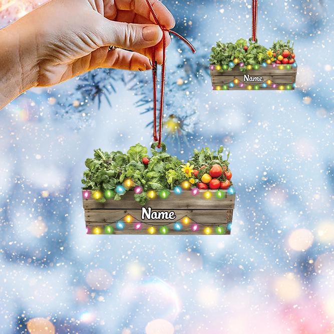 Personalized Vegetables Box Christmas Ornament, Fruits Box Christmas Ornament, Farmer Ornament, Vegetarian Ornament Veggie Gift HAOR0611