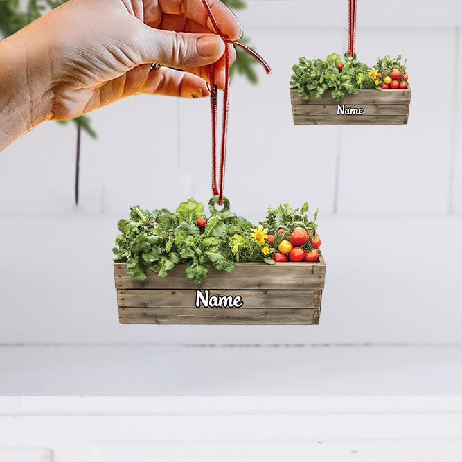 Personalized Vegetables Box Christmas Ornament, Fruits Box Christmas Ornament, Farmer Ornament, Vegetarian Ornament Veggie Gift HAOR0611