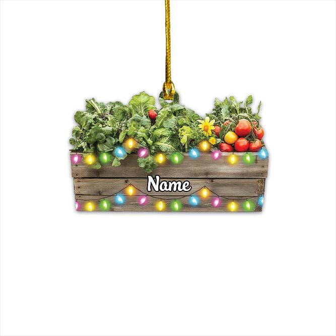 Personalized Vegetables Box Christmas Ornament, Fruits Box Christmas Ornament, Farmer Ornament, Vegetarian Ornament Veggie Gift HAOR0611