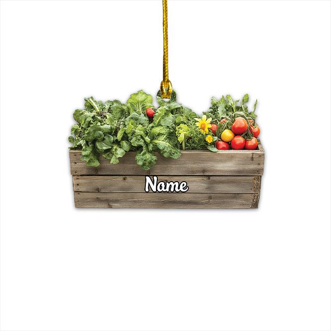 Personalized Vegetables Box Christmas Ornament, Fruits Box Christmas Ornament, Farmer Ornament, Vegetarian Ornament Veggie Gift HAOR0611