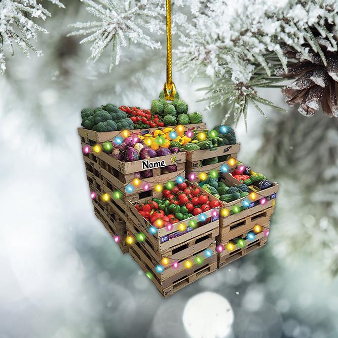 Personalized Vegetables Christmas Ornament, Fruits and Veg Ornament, Farmer Ornament, Vegetarian Ornament, Grocery Veggie Gift HAOR0611