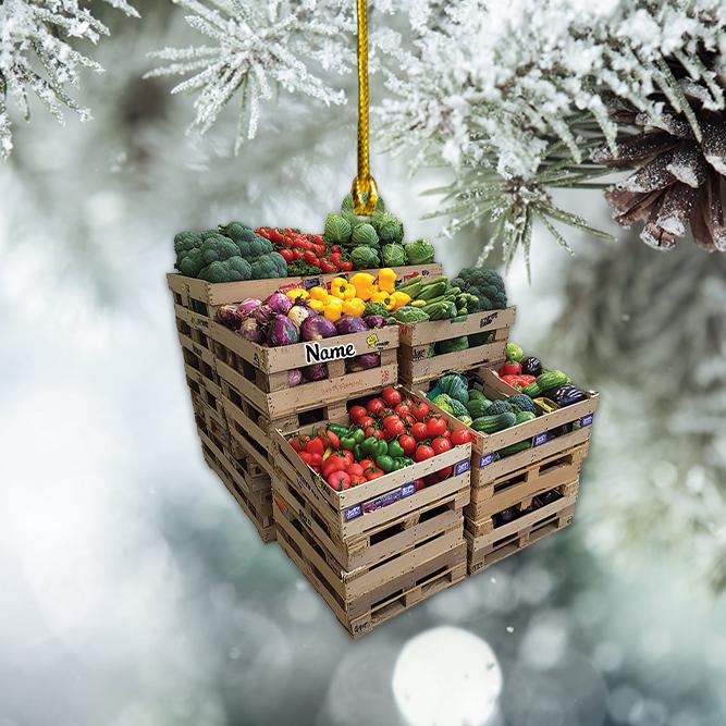 Personalized Vegetables Christmas Ornament, Fruits and Veg Ornament, Farmer Ornament, Vegetarian Ornament, Grocery Veggie Gift HAOR0611
