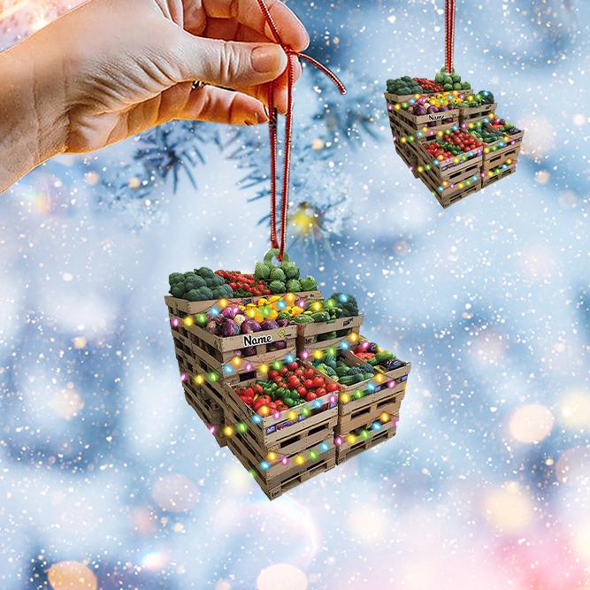 Personalized Vegetables Christmas Ornament, Fruits and Veg Ornament, Farmer Ornament, Vegetarian Ornament, Grocery Veggie Gift HAOR0611