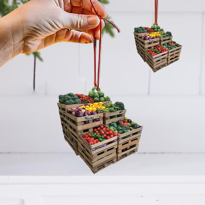 Personalized Vegetables Christmas Ornament, Fruits and Veg Ornament, Farmer Ornament, Vegetarian Ornament, Grocery Veggie Gift HAOR0611