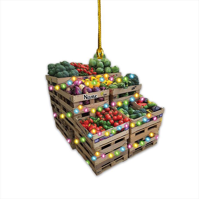 Personalized Vegetables Christmas Ornament, Fruits and Veg Ornament, Farmer Ornament, Vegetarian Ornament, Grocery Veggie Gift HAOR0611