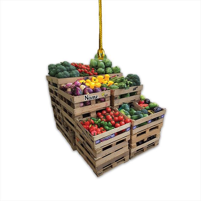 Personalized Vegetables Christmas Ornament, Fruits and Veg Ornament, Farmer Ornament, Vegetarian Ornament, Grocery Veggie Gift HAOR0611