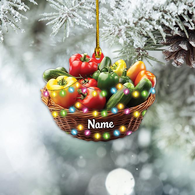 Personalized Vegetables Christmas Ornament, Fruits and Veg Ornament, Farmer Ornament, Vegetarian Ornament, Veggie Ornament Gift HAOR0611