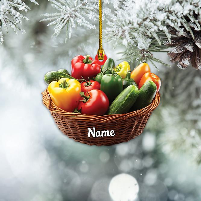 Personalized Vegetables Christmas Ornament, Fruits and Veg Ornament, Farmer Ornament, Vegetarian Ornament, Veggie Ornament Gift HAOR0611