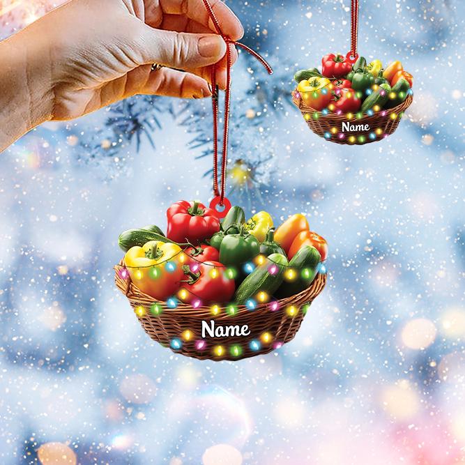 Personalized Vegetables Christmas Ornament, Fruits and Veg Ornament, Farmer Ornament, Vegetarian Ornament, Veggie Ornament Gift HAOR0611