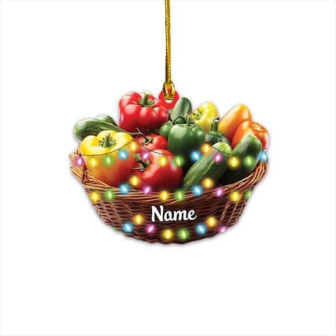 Personalized Vegetables Christmas Ornament, Fruits and Veg Ornament, Farmer Ornament, Vegetarian Ornament, Veggie Ornament Gift HAOR0611