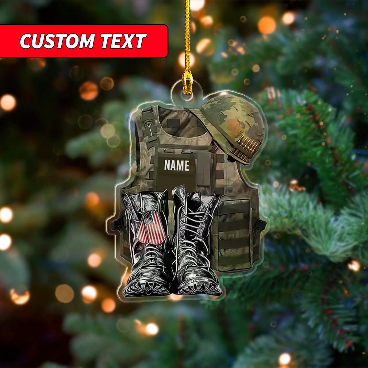 Personalized Veteran Car Ornament, Custom Name Veteran Ornaments, Soldier Ornament, Veteran Christmas Ornament, Veteran Ornament ORNO5