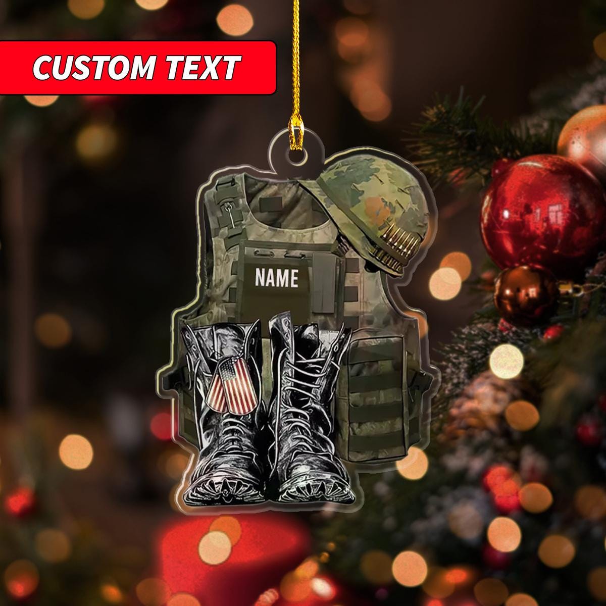 Personalized Veteran Car Ornament, Custom Name Veteran Ornaments, Soldier Ornament, Veteran Christmas Ornament, Veteran Ornament ORNO5
