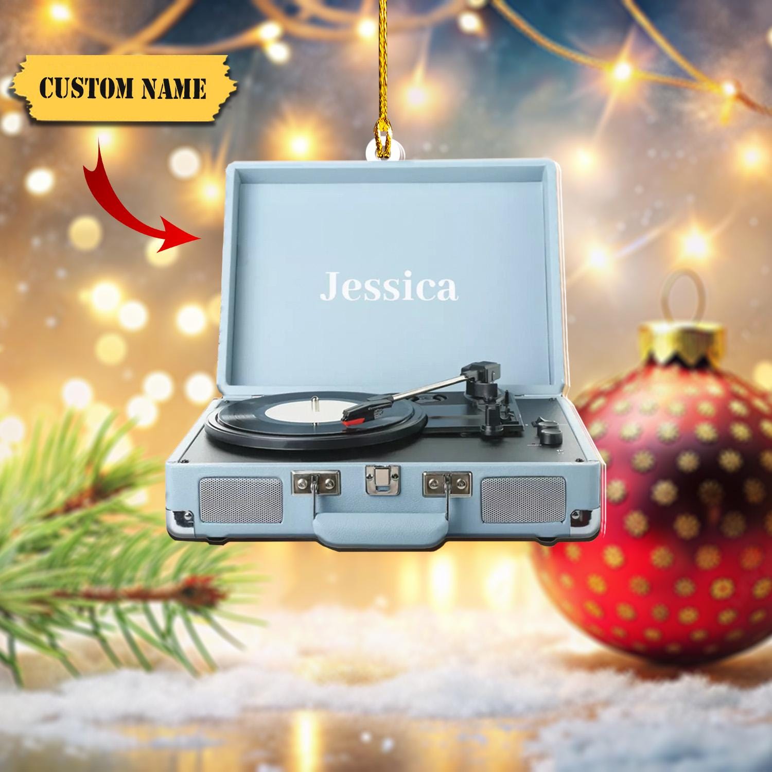 Personalized Vinyl Music Ornament Vinyl Record Christmas Ornament Music Ornament, Music Lovers, Vinyl Christmas Tree Hanging Ornament HAOR0711