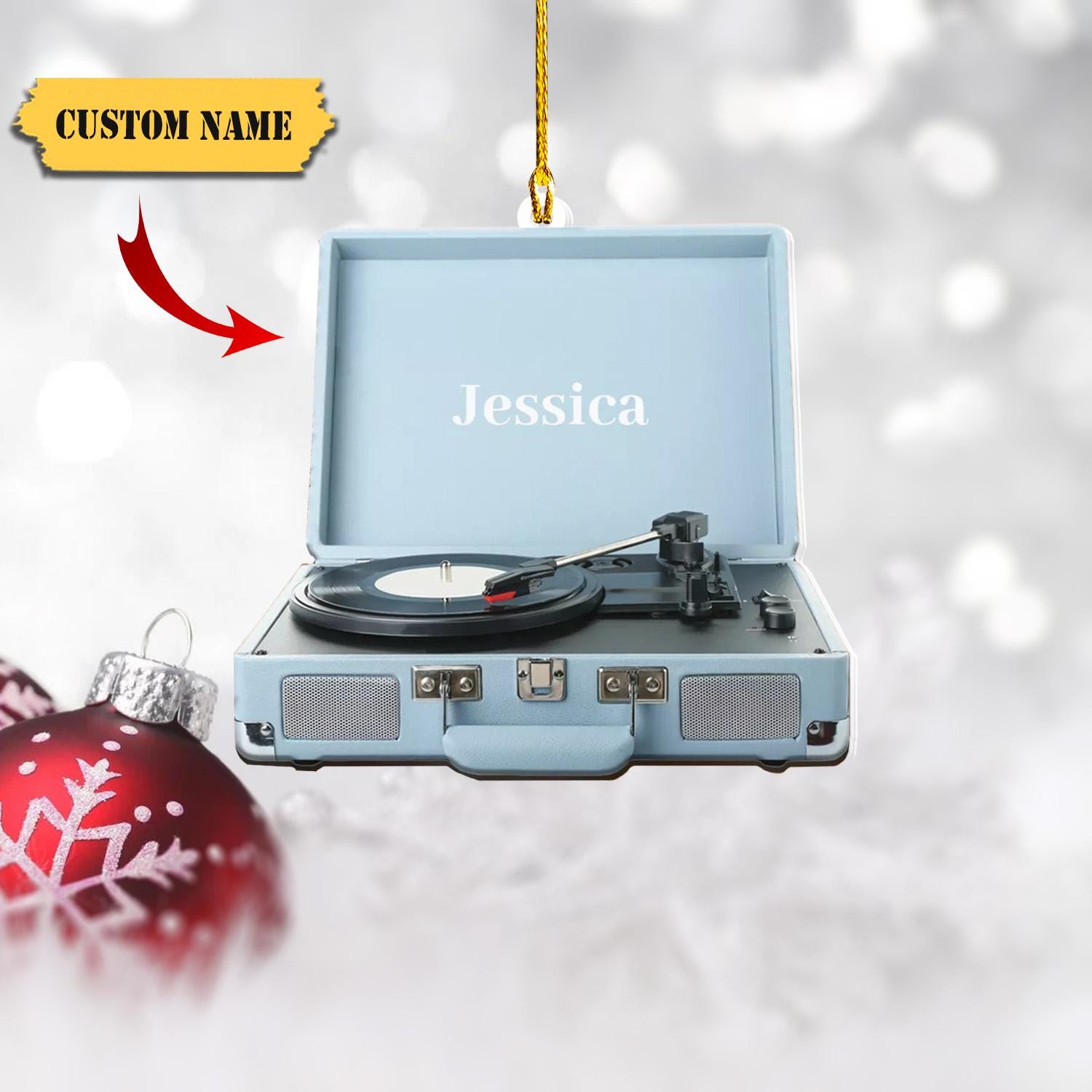 Personalized Vinyl Music Ornament Vinyl Record Christmas Ornament Music Ornament, Music Lovers, Vinyl Christmas Tree Hanging Ornament HAOR0711
