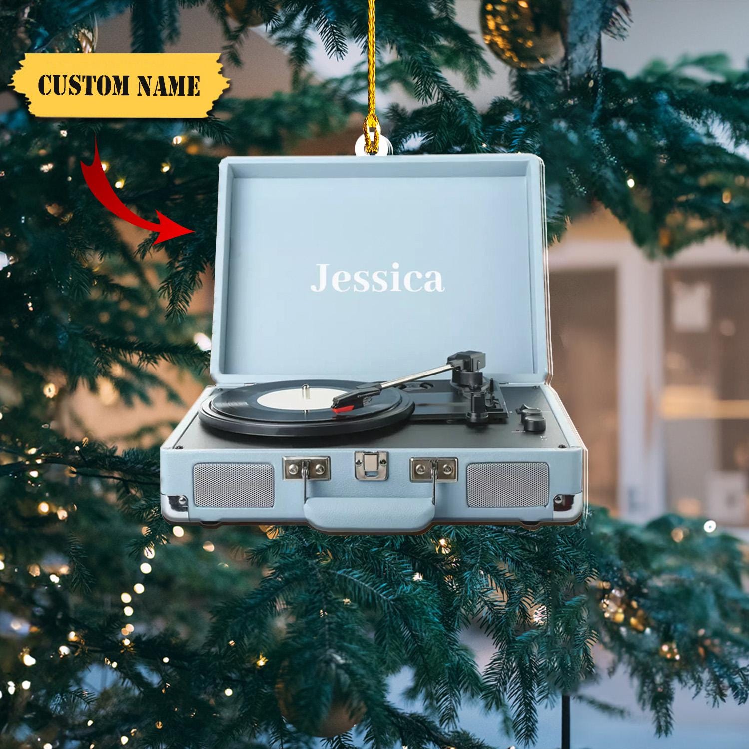 Personalized Vinyl Music Ornament Vinyl Record Christmas Ornament Music Ornament, Music Lovers, Vinyl Christmas Tree Hanging Ornament HAOR0711