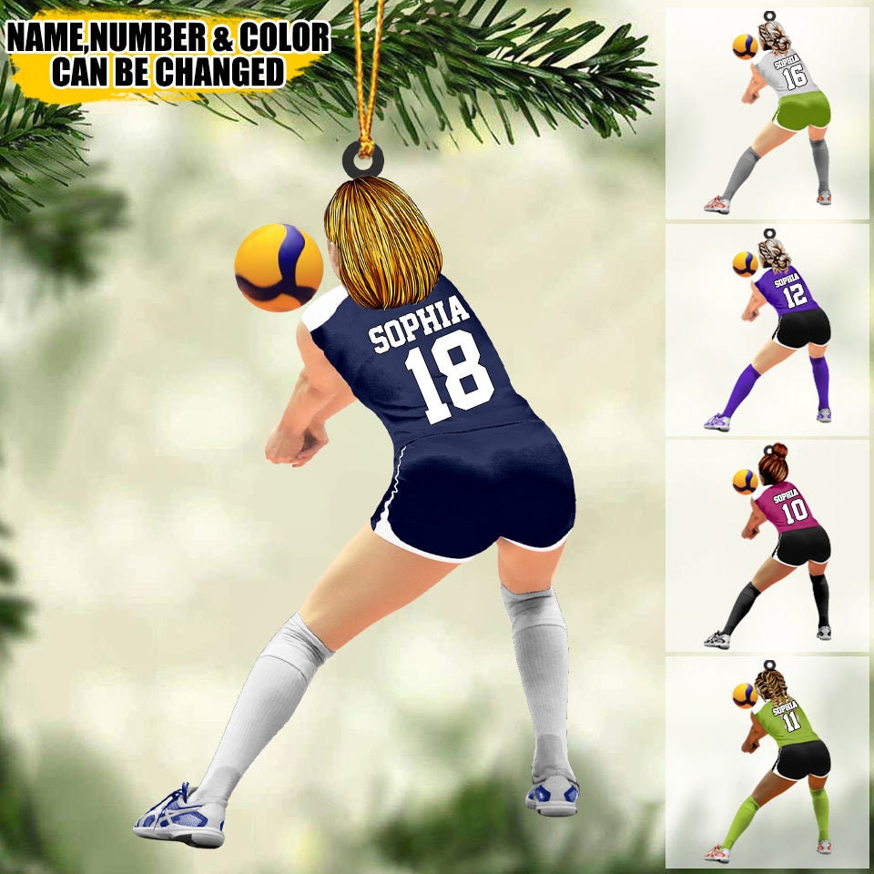Personalized Volleyball Libero Ornament, Volleyball Defensive Player Ornament, Volleyball Female Player Keepsake, Volleyball Girl Ornament ORH1710N