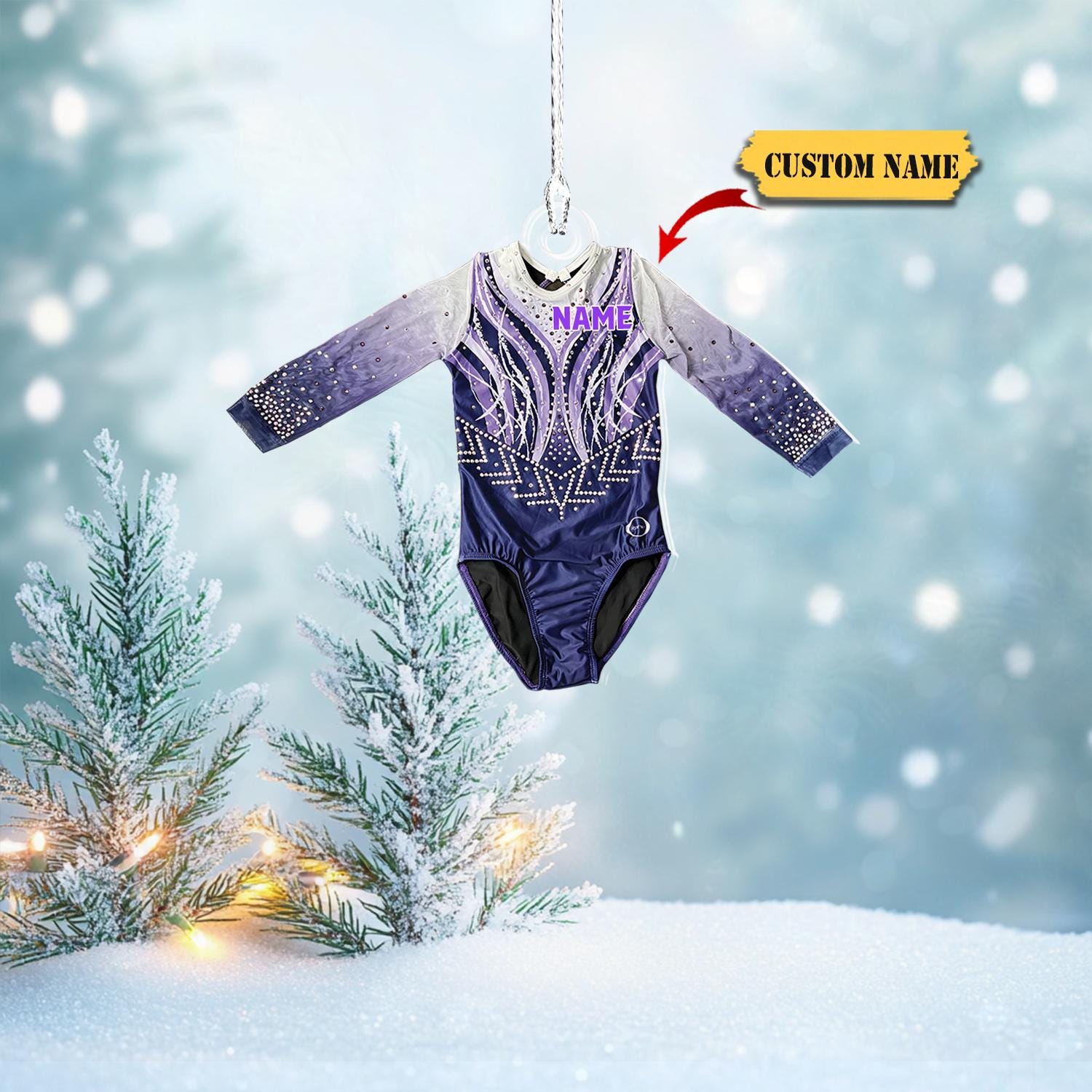 Personalized Women's  Gymnastics Christmas Ornament 2D, Custom Name and Team Colors, Perfect Holiday Gift for Gymnasts and Gym Lovers HAOR0711