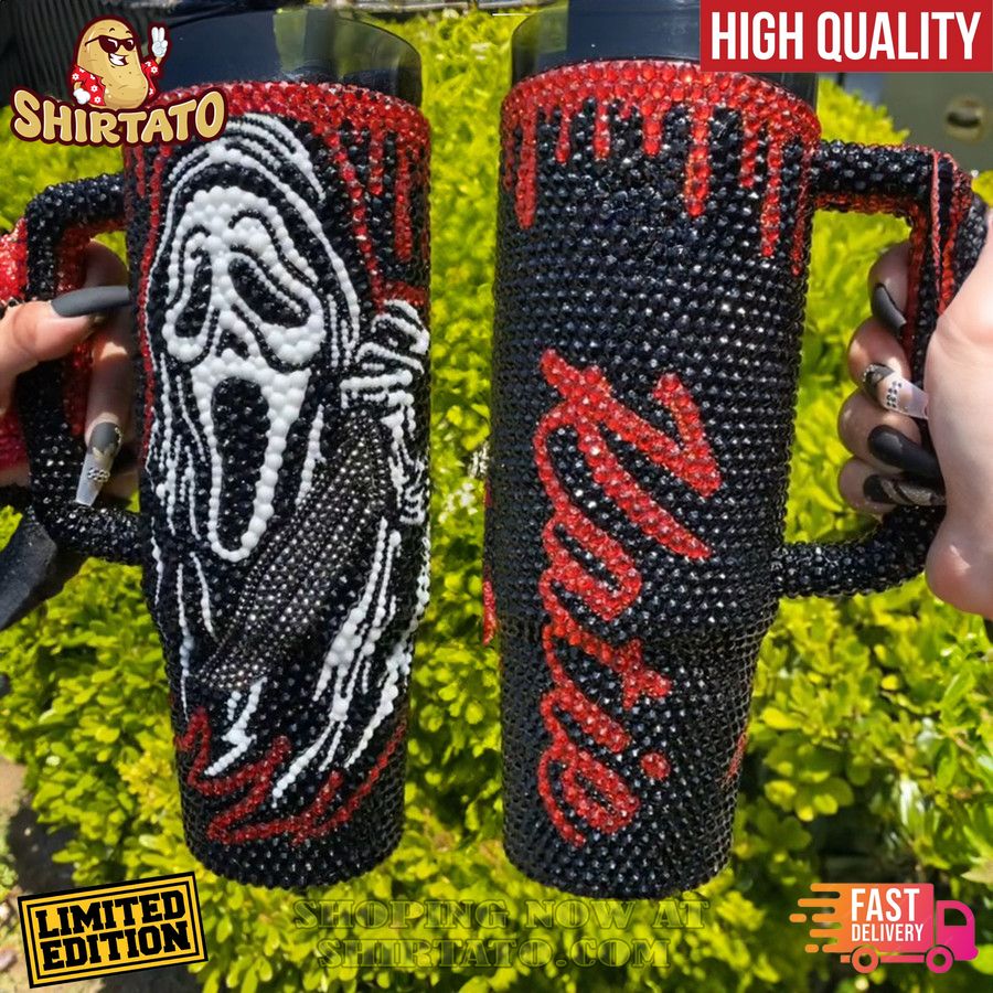 Personalized Halloween Ghostface 40Oz Rhinestone Tumbler TUM2708