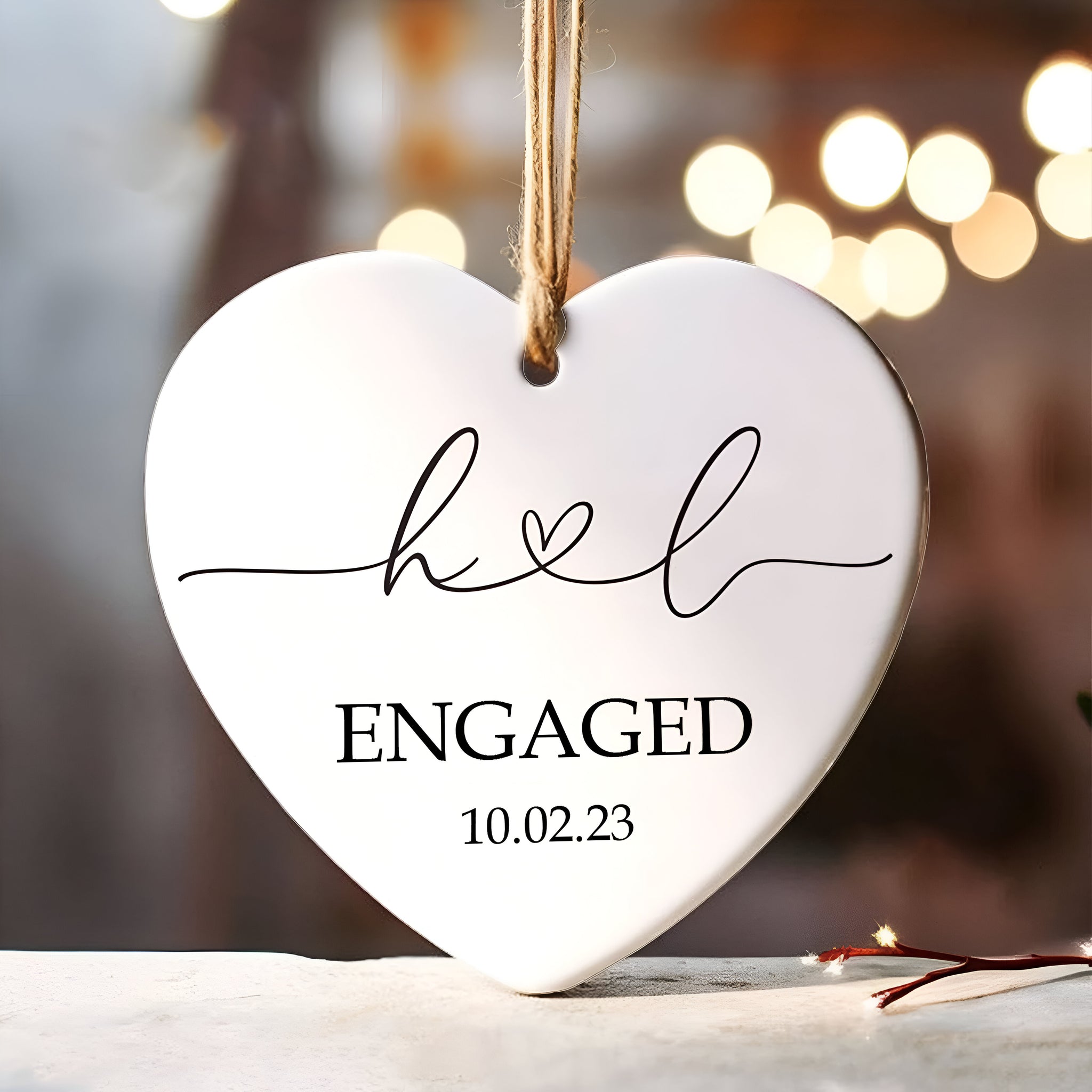 Personalized Married Ornament Wedding Gift, Wedding Date ornament, Heart Calendar, Anniversary Gift, Our First Christmas, Newlywed Gift, Wedding ORN2509