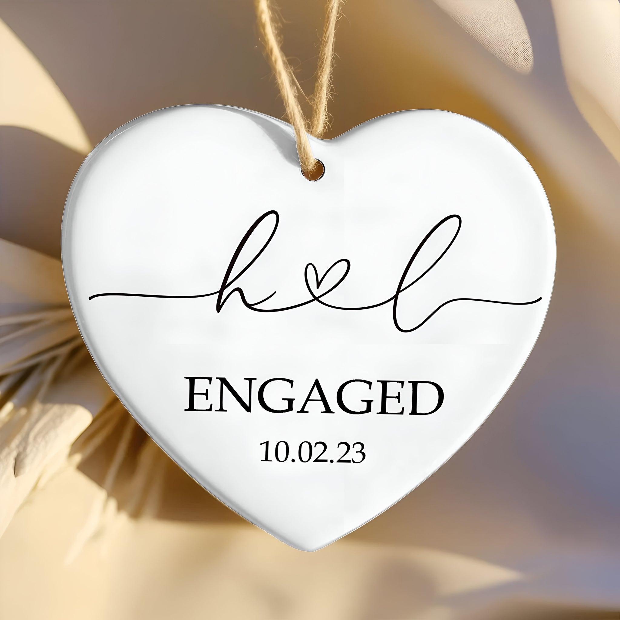 Personalized Married Ornament Wedding Gift, Wedding Date ornament, Heart Calendar, Anniversary Gift, Our First Christmas, Newlywed Gift, Wedding ORN2509