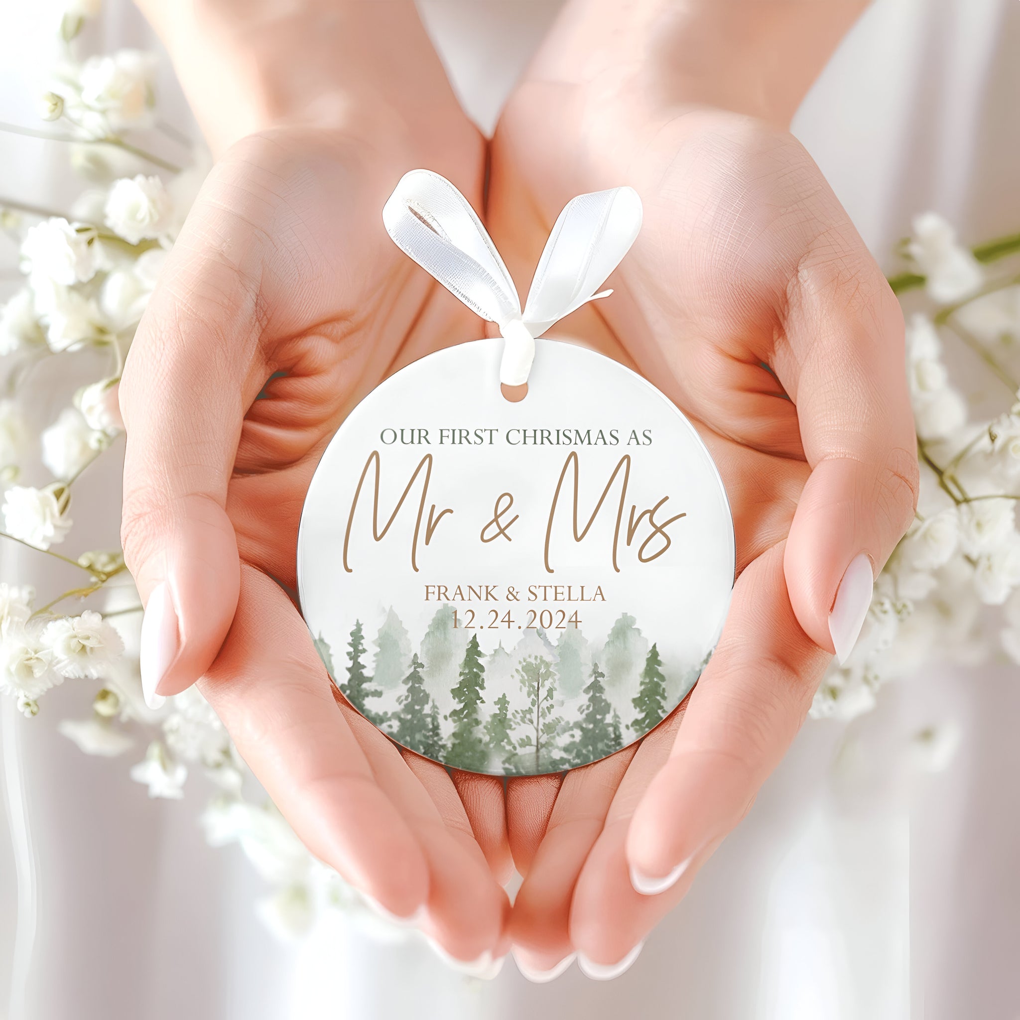 Personalized Our First Christmas As Mr & Mrs Ornament, First Married Christmas Ornament 2024, Married Ornament, Wedding Ornament, Mr And Mrs  ORN2509