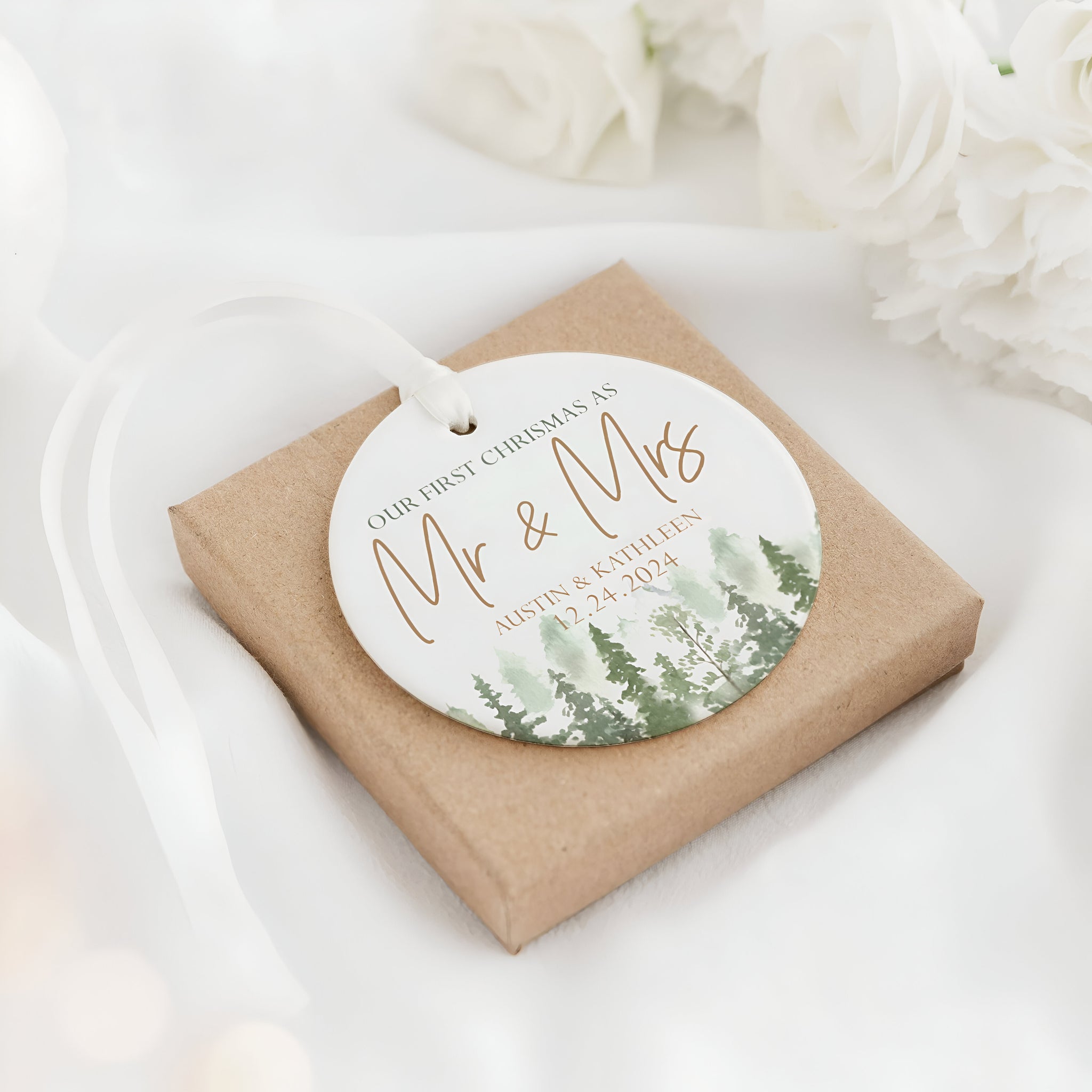 Personalized Our First Christmas As Mr & Mrs Ornament, First Married Christmas Ornament 2024, Married Ornament, Wedding Ornament, Mr And Mrs  ORN2509