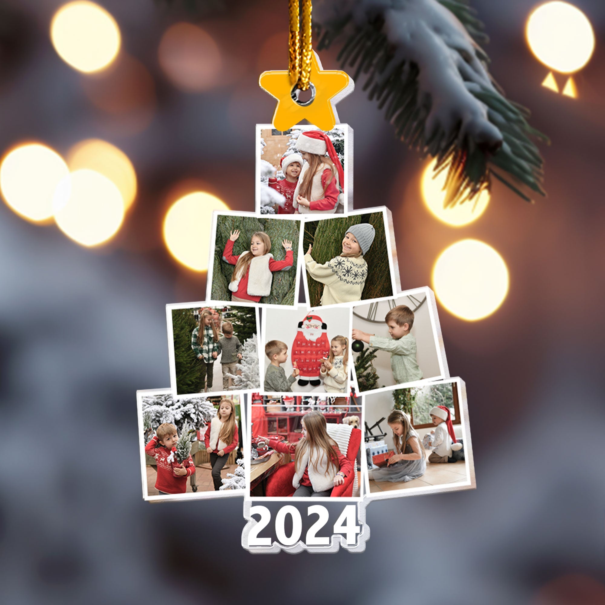 Photo Grandkids Christmas Tree - Personalized Grandparents Photo Ornament ORN0810