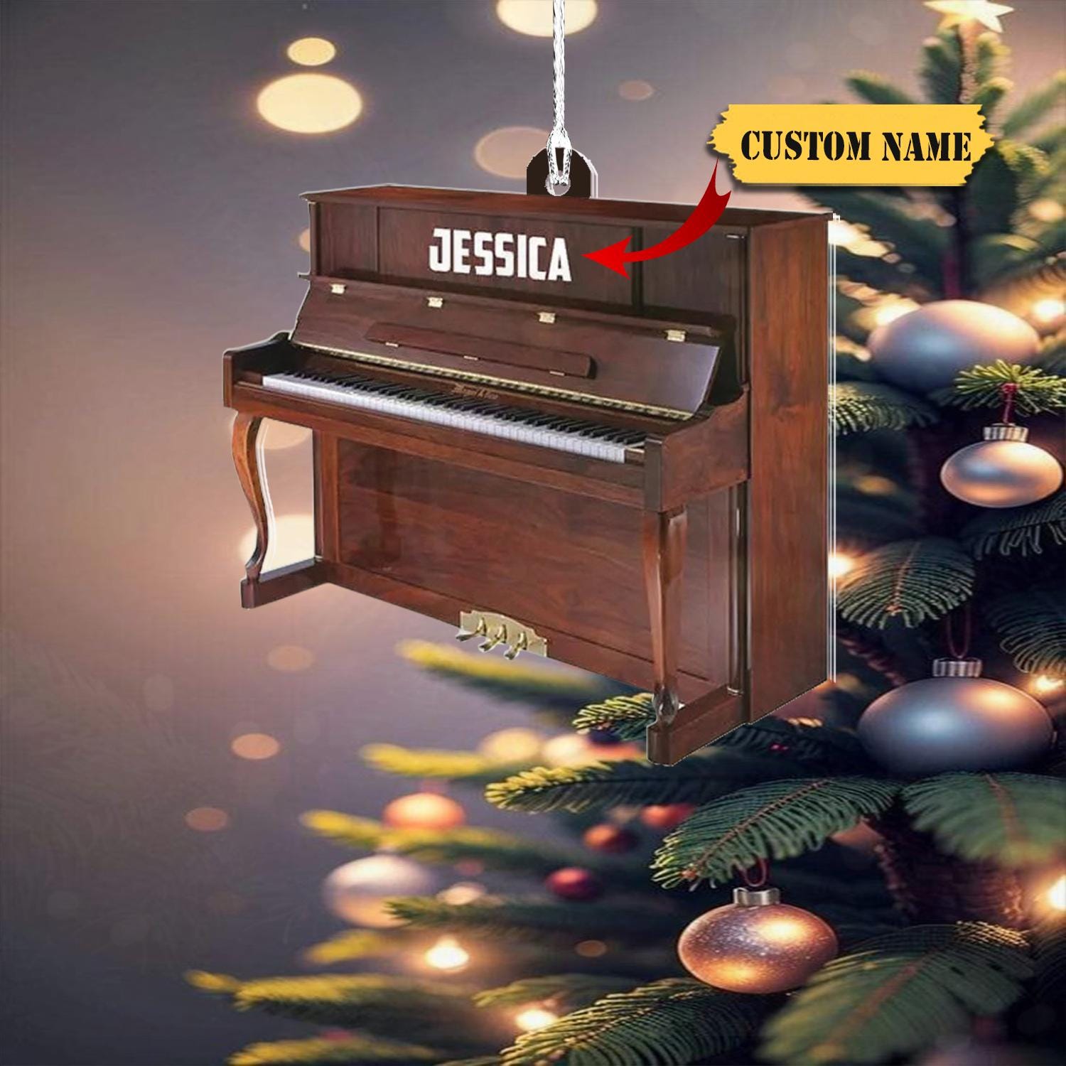Piano Musical Instrument Christmas Ornament, Piano Lovers-Piano Artist Gift, Musician Ornament Gift, Piano Player Ornament HAOR0711