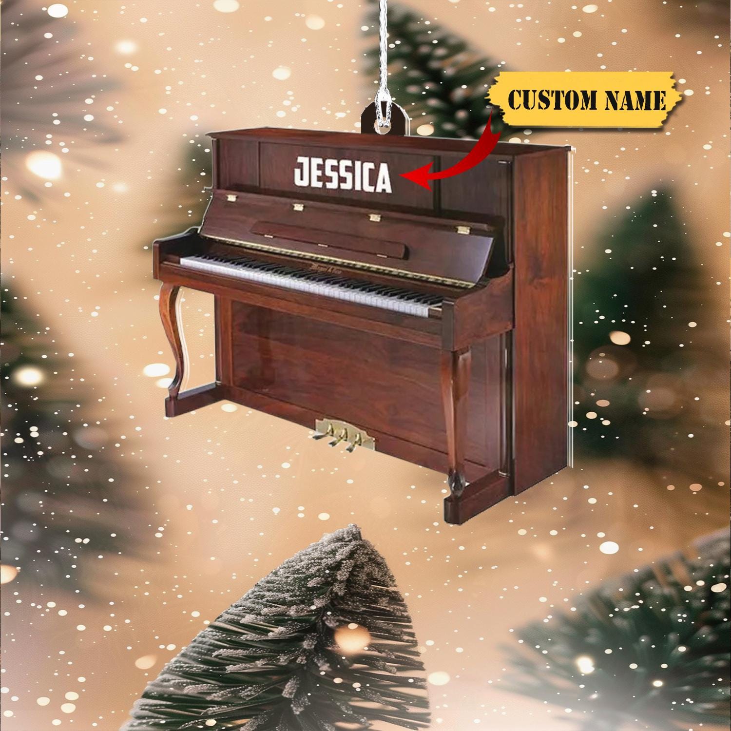 Piano Musical Instrument Christmas Ornament, Piano Lovers-Piano Artist Gift, Musician Ornament Gift, Piano Player Ornament HAOR0711